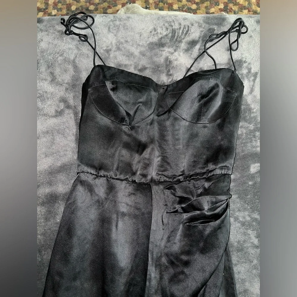 Reformation Marguerite Silk Dress in Black Size 2 - Picture 10 of 15